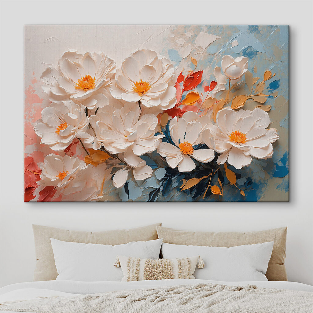 Flores brancas em pinceladas — interior 2