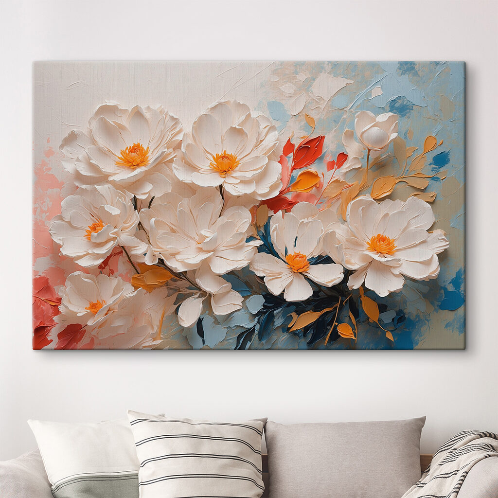 Flores brancas em pinceladas — interior 3