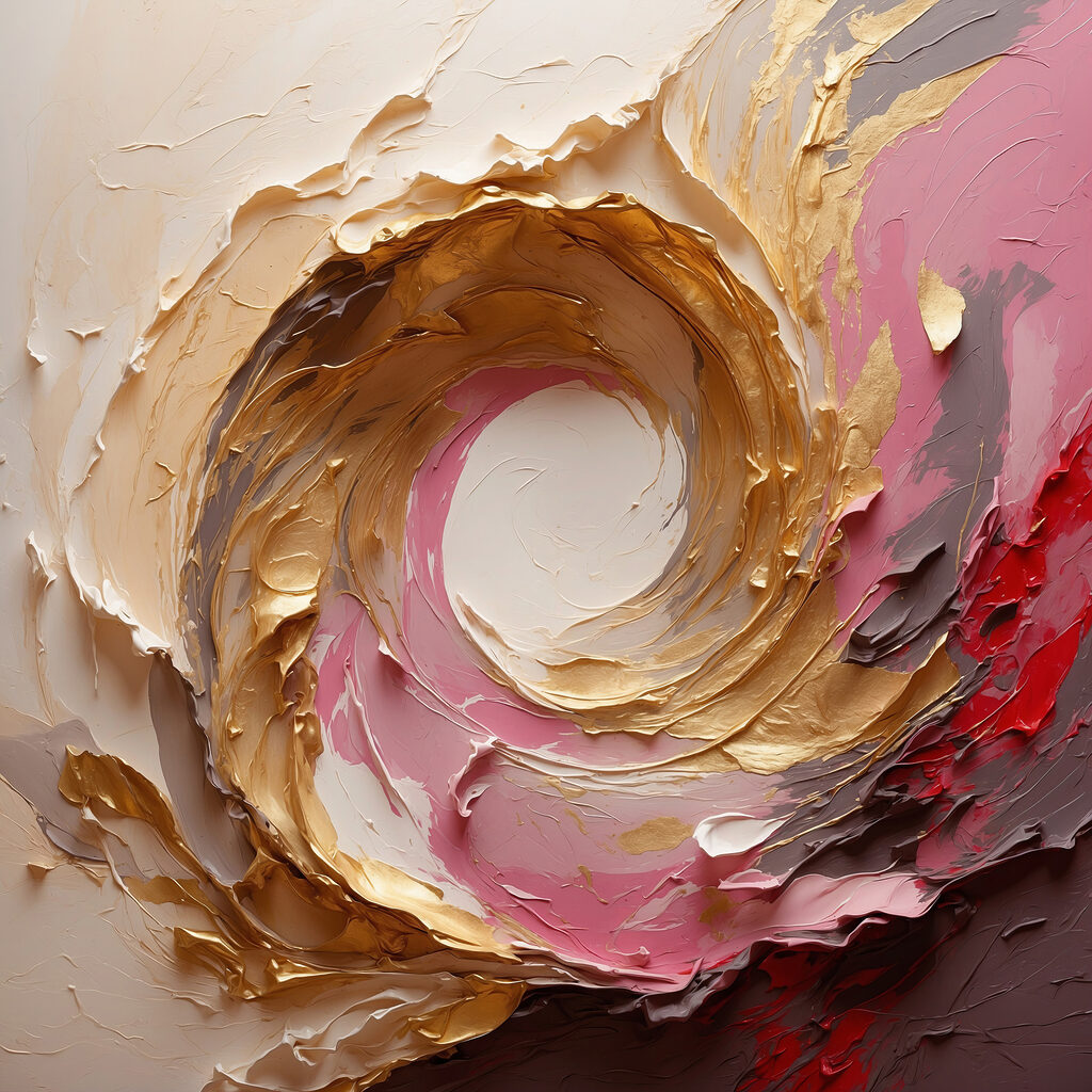 Espiral rosa dourada — design completo