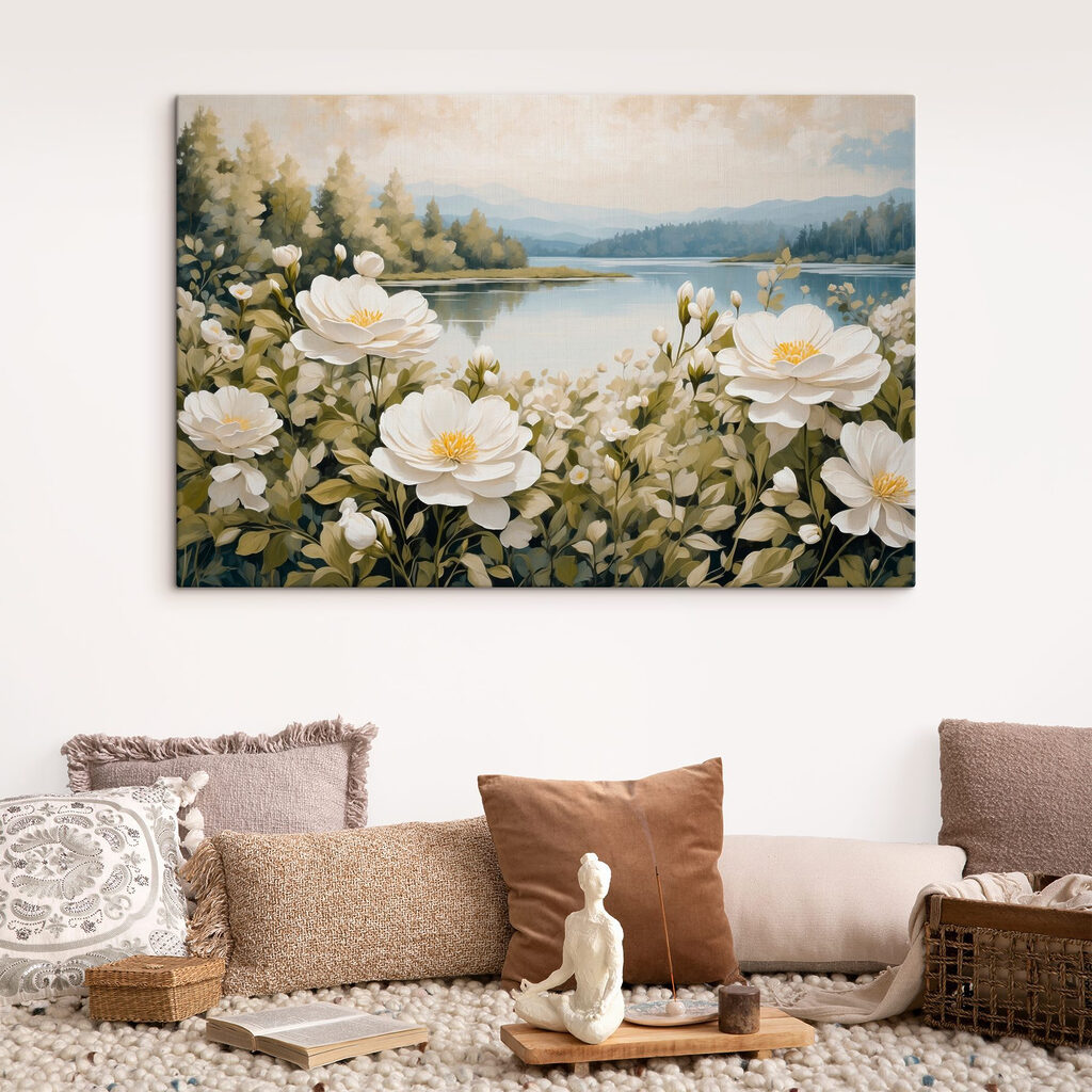 Flores brancas no lago — interior 4