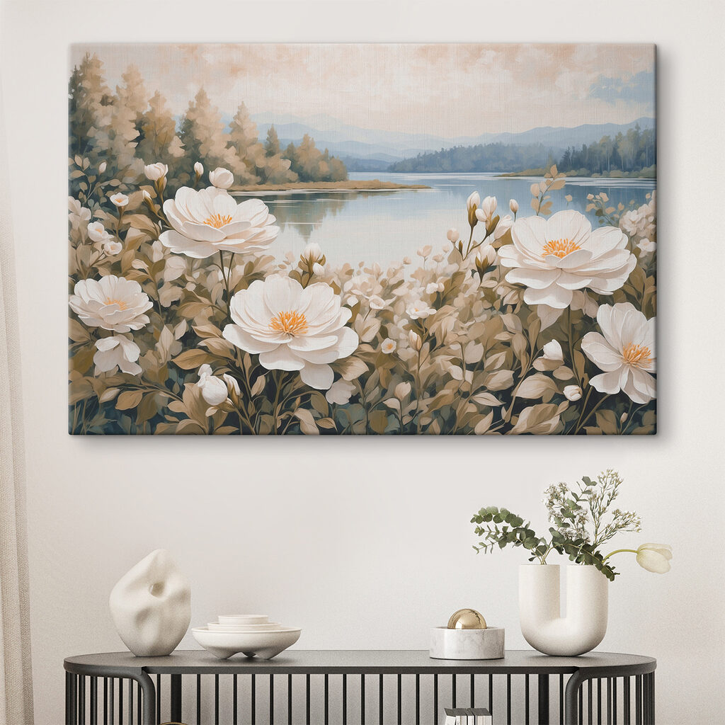 Flores brancas no lago — interior 2