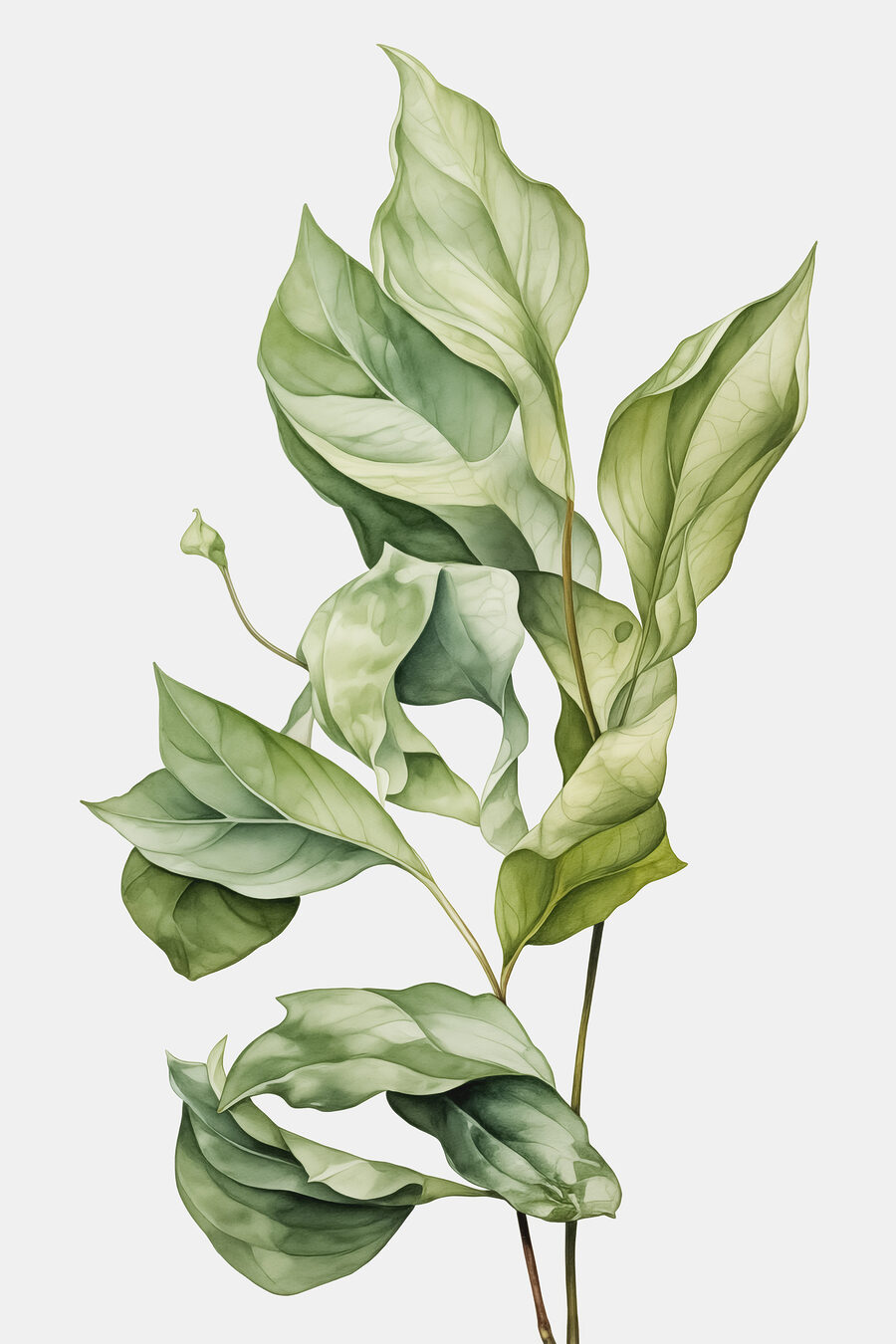 Folhas verdes com nervuras — design completo