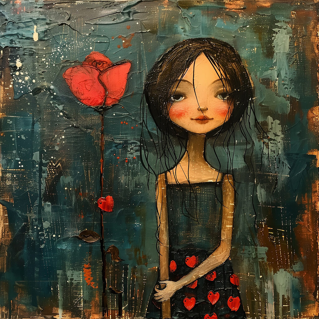 Menina com uma papoila — design completo