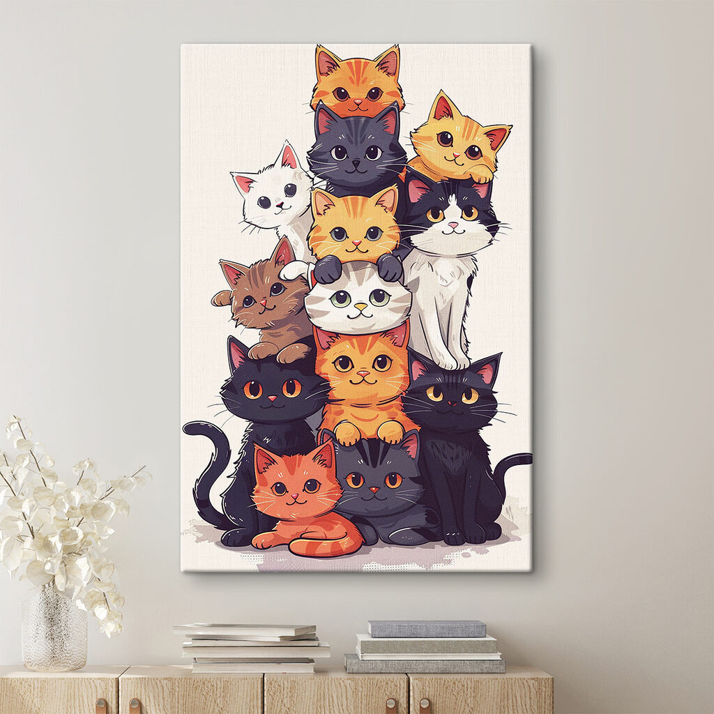 Gatos amigos juntos num interior