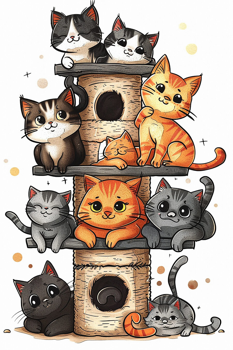 Gatinhos juntos — design completo