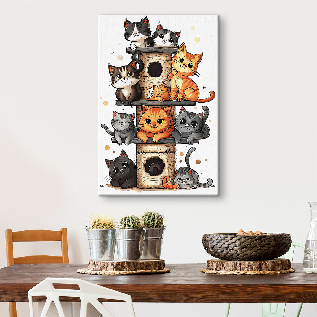 Gatinhos juntos num interior