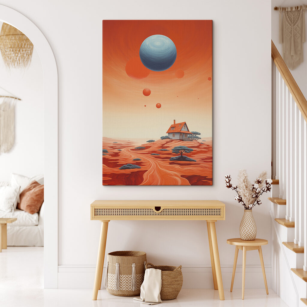 Casa e planetas flutuantes — interior 1