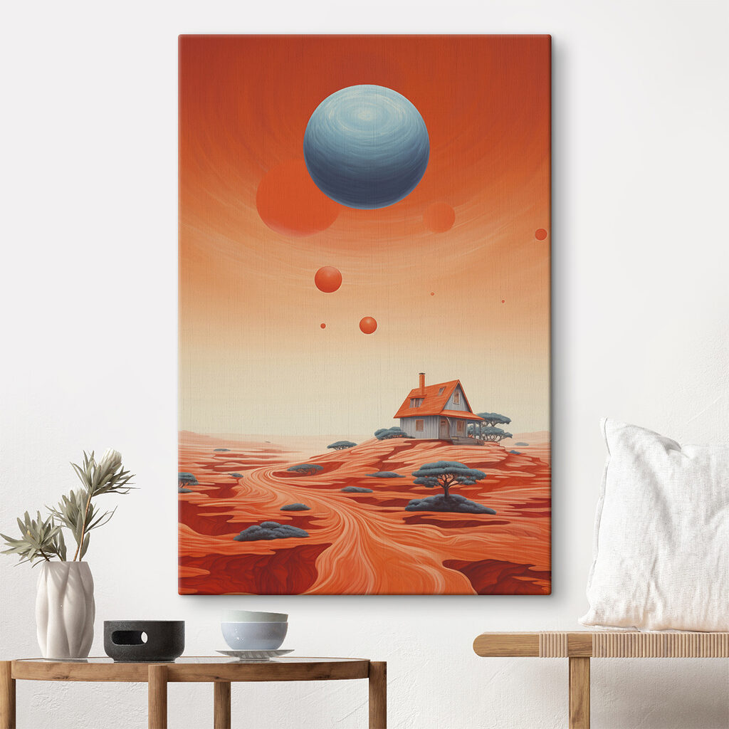 Casa e planetas flutuantes — interior 2