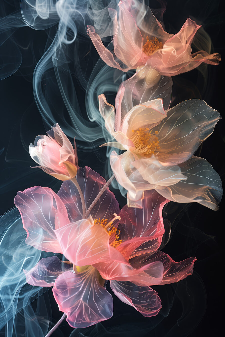 Flores de fumo colorido — design completo