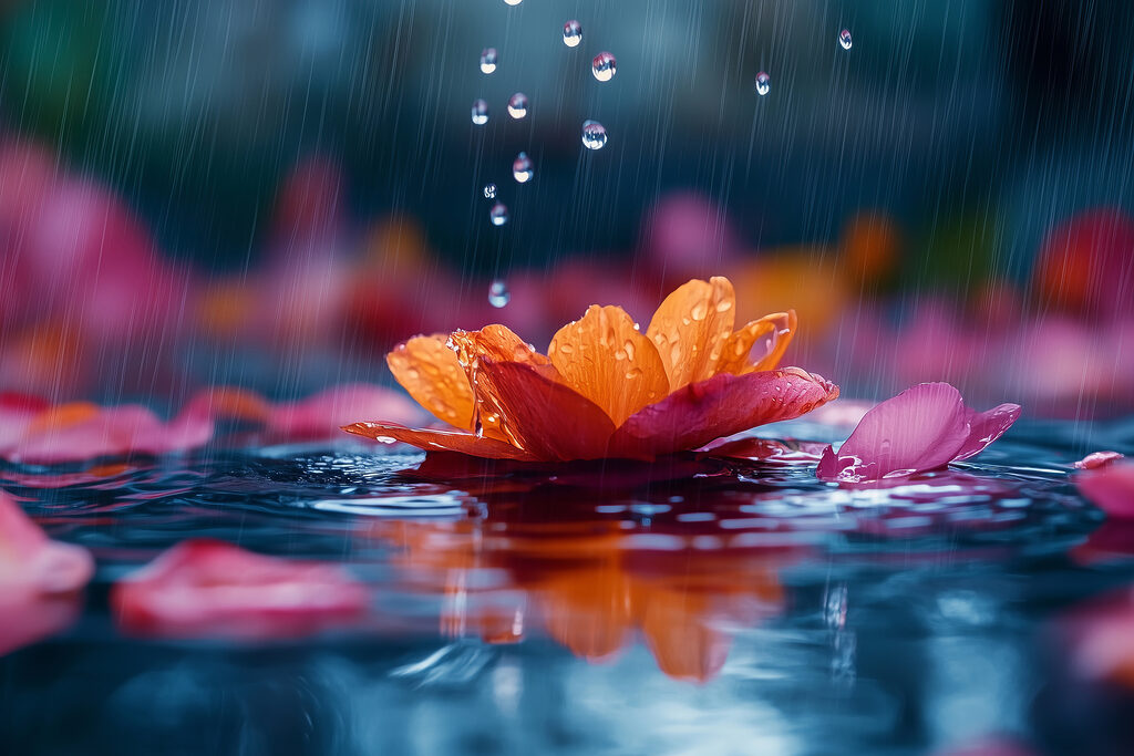 Flor na chuva — design completo