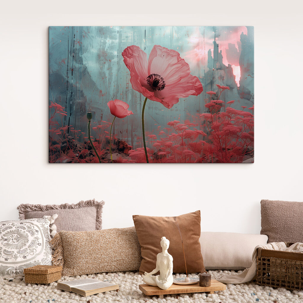 Papoila rosa e névoa — interior 2