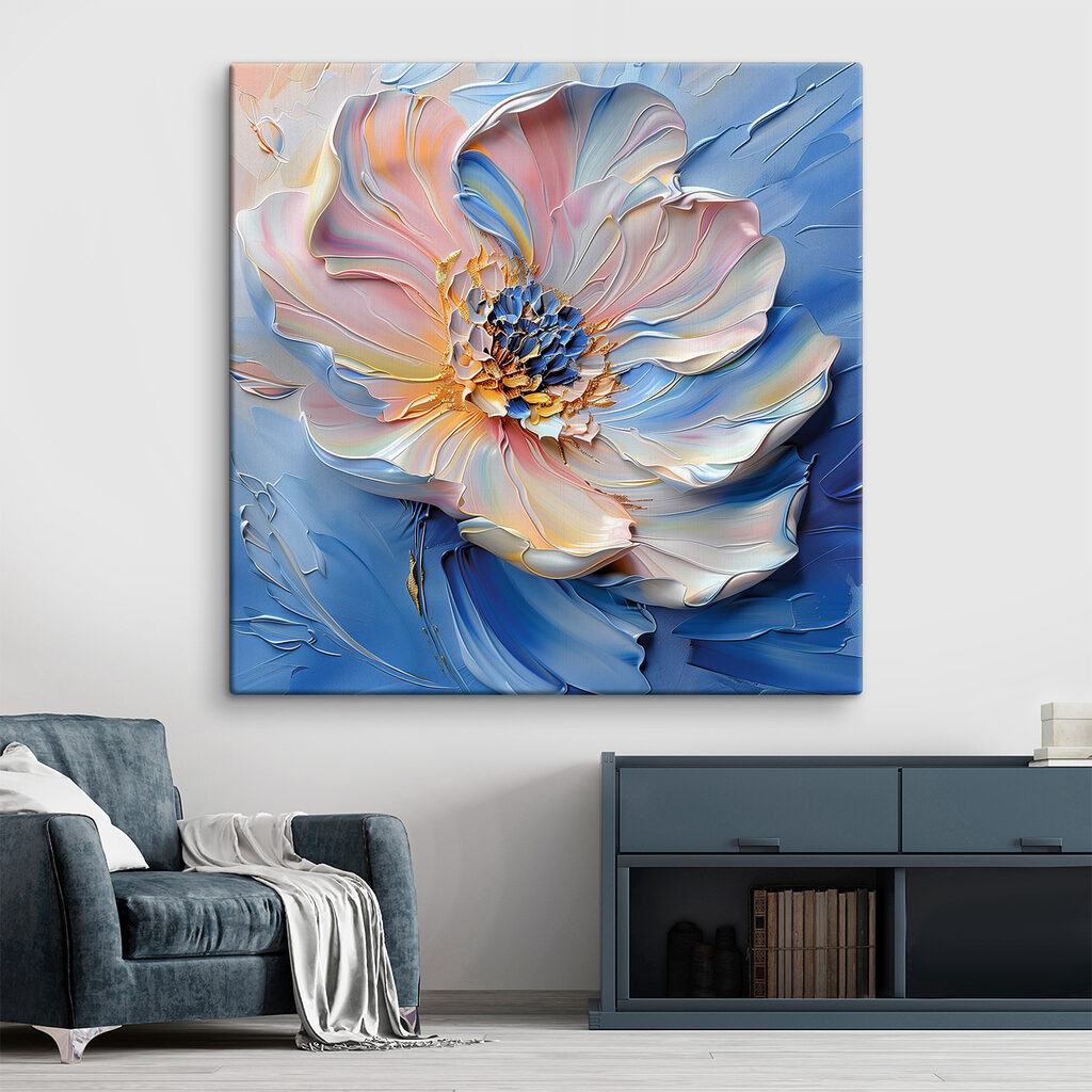 Flor pastel em azul-celeste — interior 2