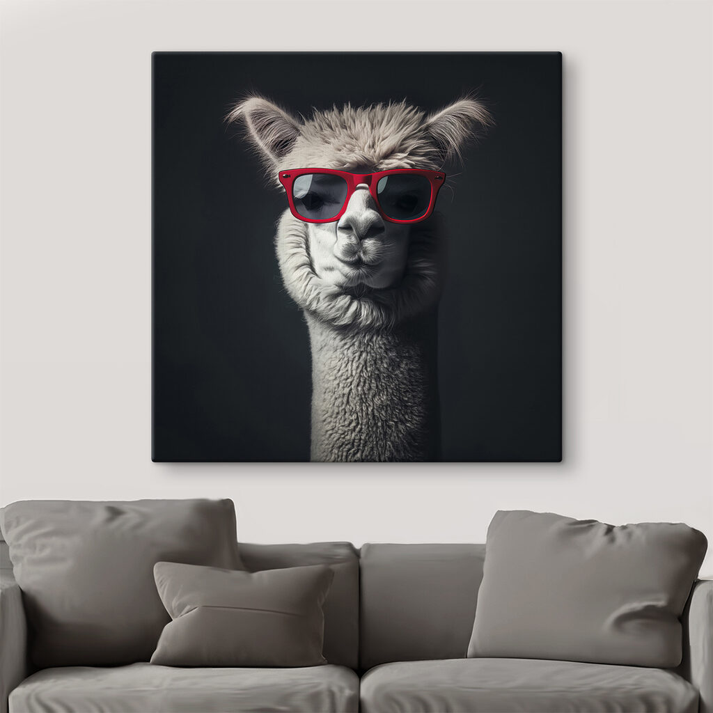 Lama com óculos vermelhos — interior 3