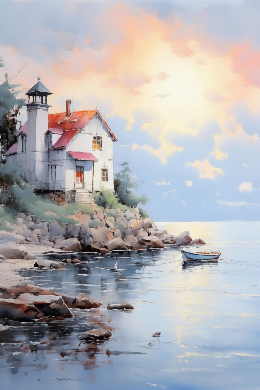Farol sobre a costa — design completo