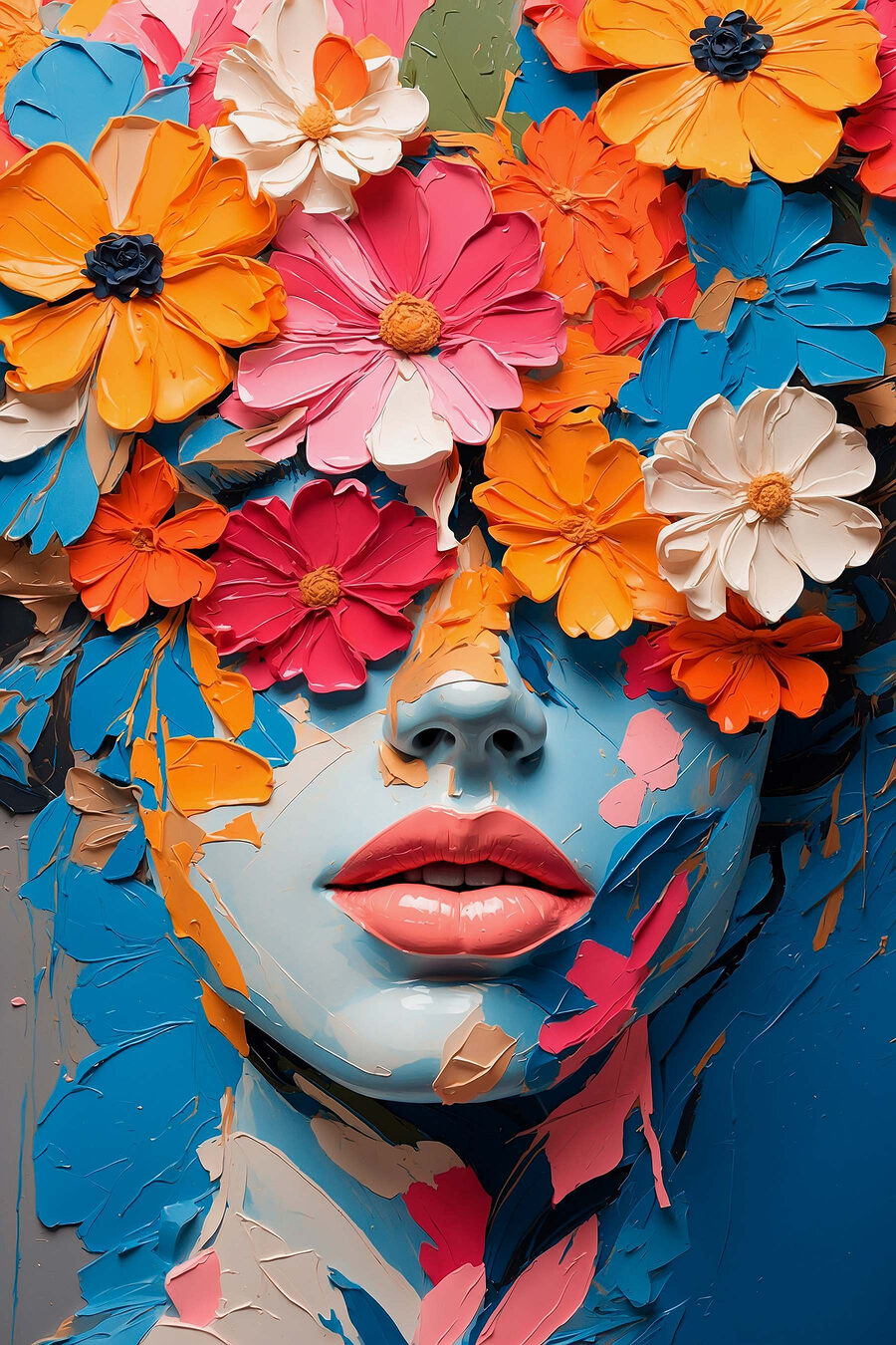 Retrato coroado de flores — design completo