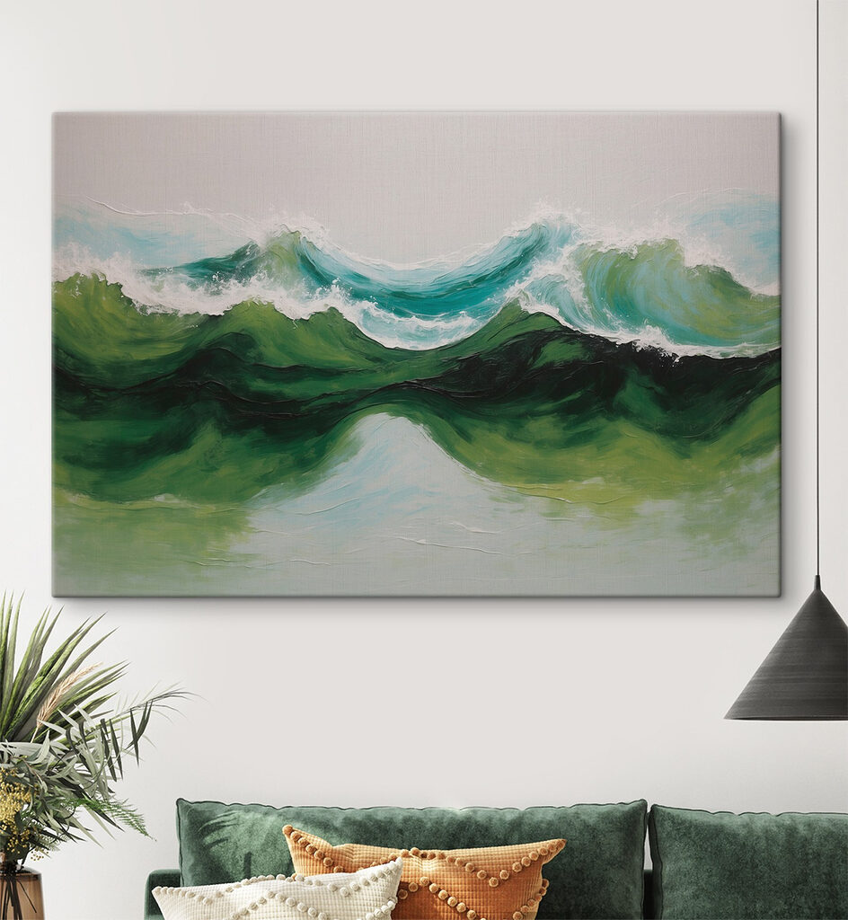 Ondas verdes com espuma — interior 1