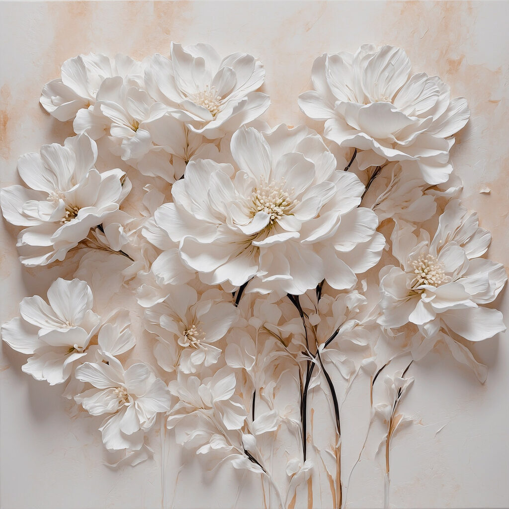 Flores em caules esguios — design completo