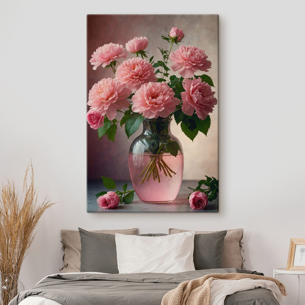 Ramo cor-de-rosa em vaso — interior 2