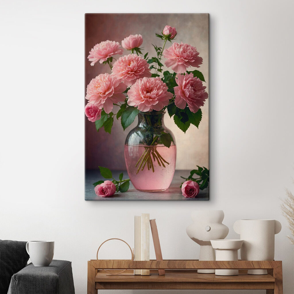Ramo cor-de-rosa em vaso — interior 3