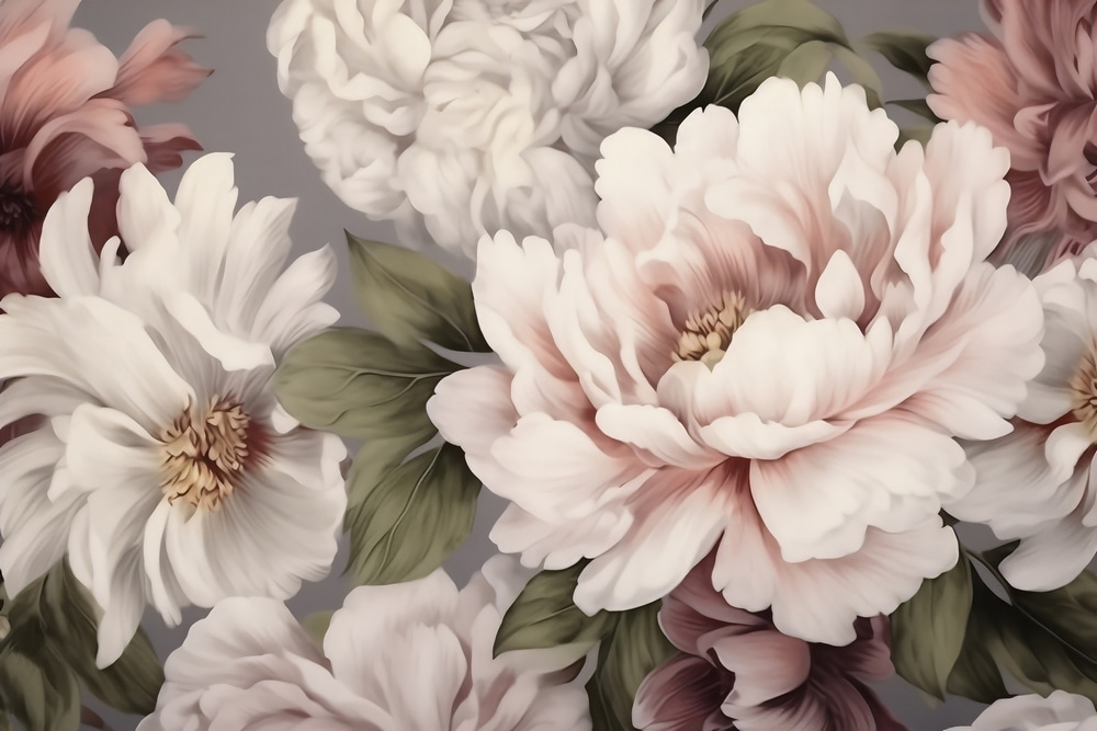 Flores rosa-creme juntas — design completo