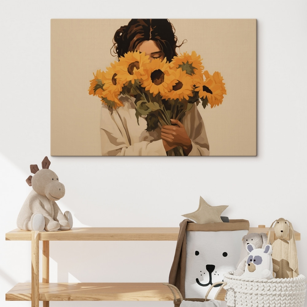 Figura entre girassóis — interior 1