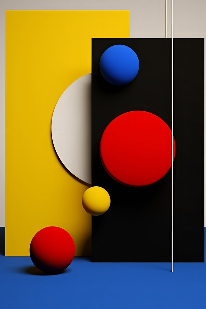 Esferas em cores primárias — design completo
