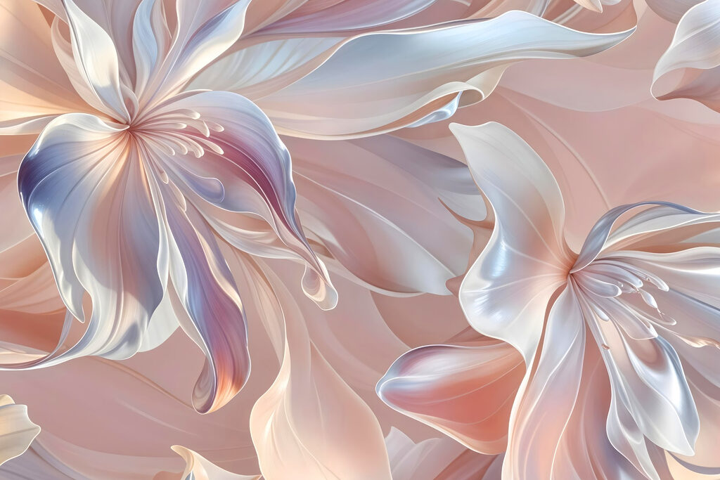 Flores de pétalas fluidas — design completo