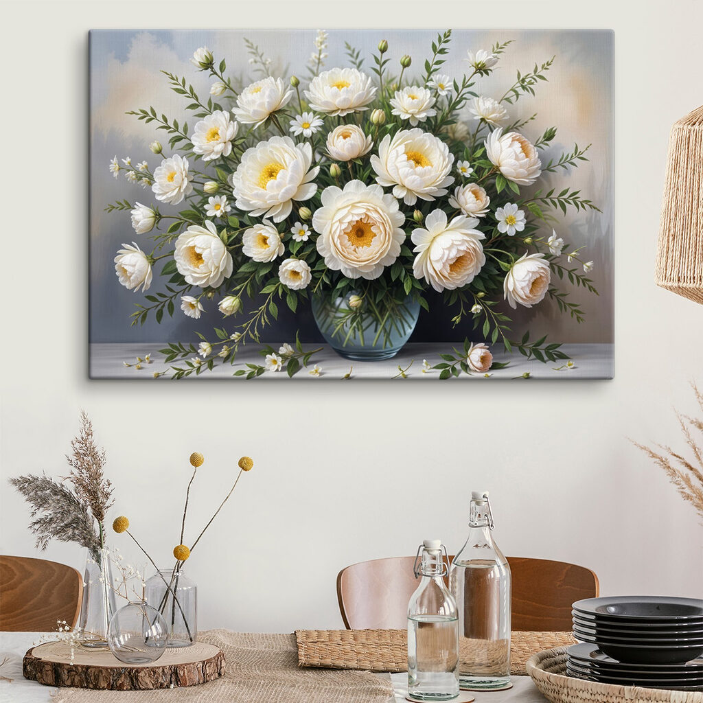 Rosas brancas em vaso — interior 2