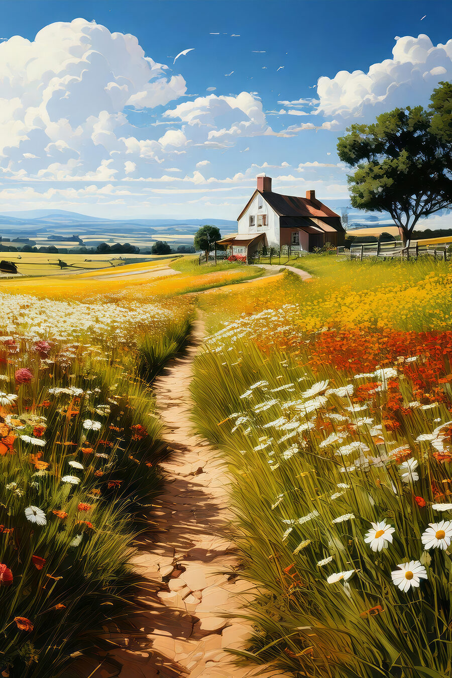 Caminho florido para casa — design completo