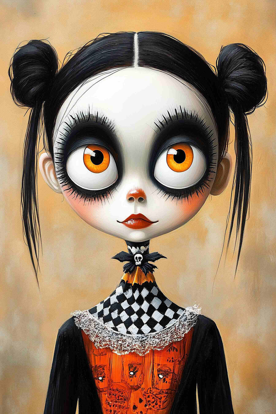 Menina de xadrez — design completo