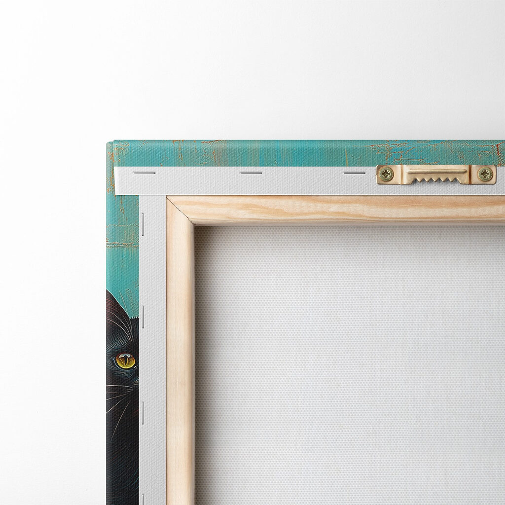 Gatos sobre faixas coloridas — verso