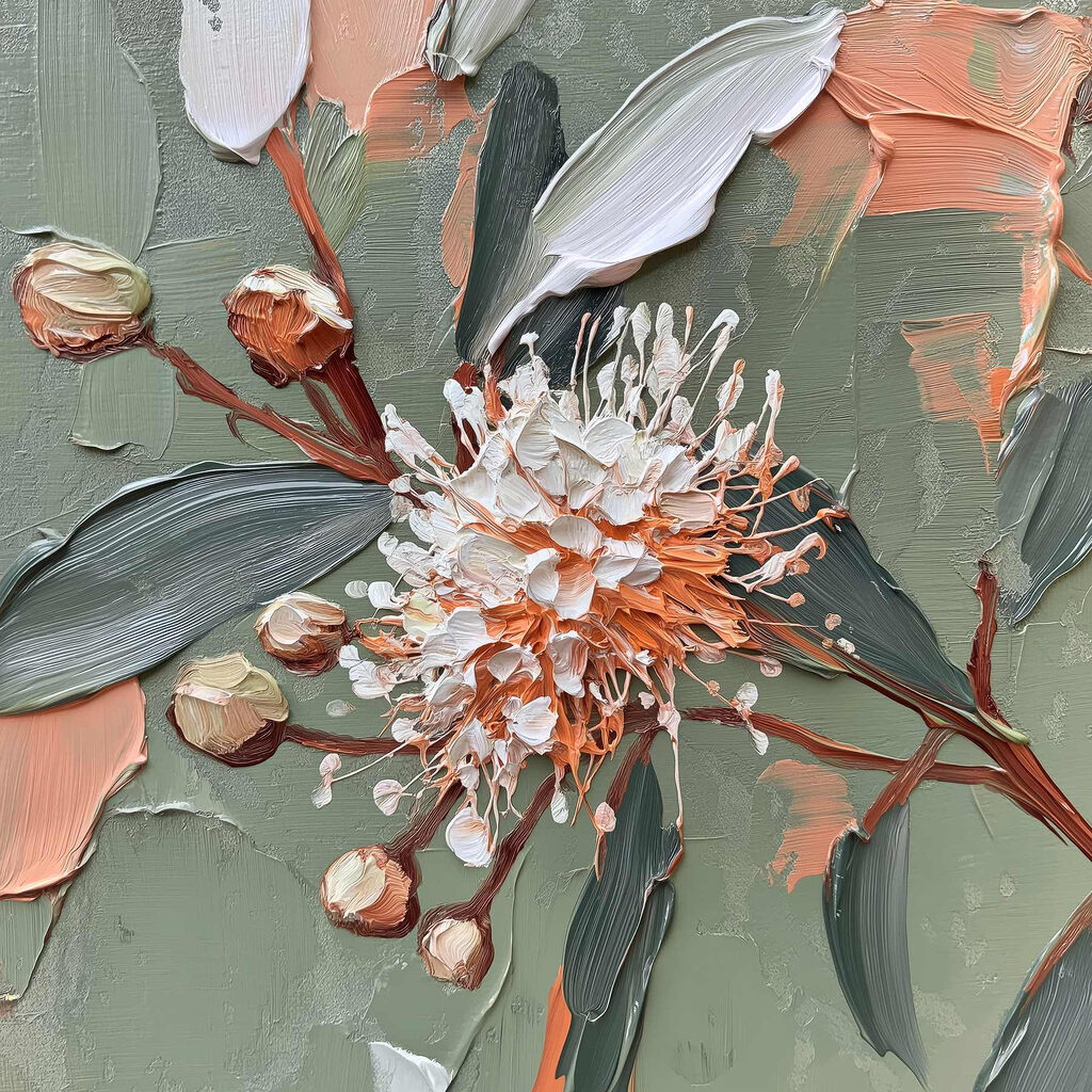 Flor em pinceladas grossas — design completo