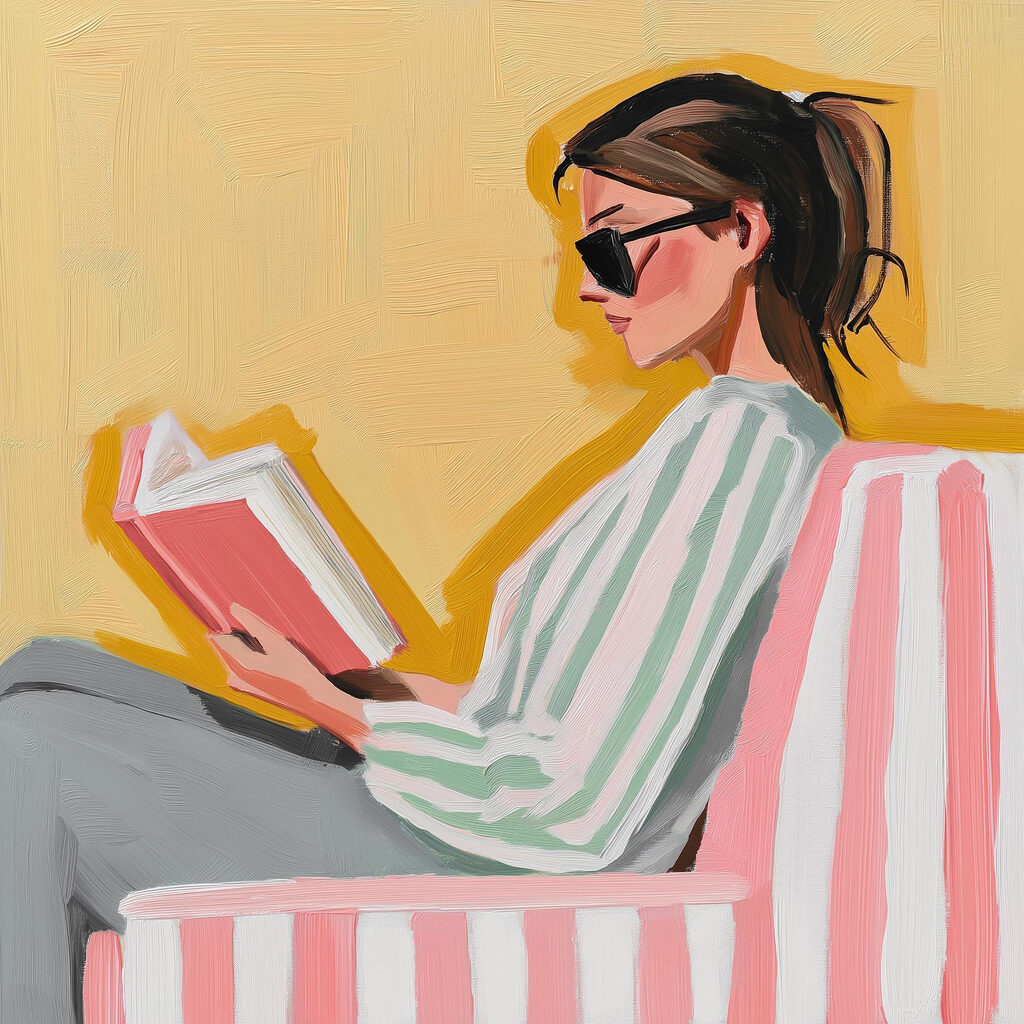 Leitura em riscas rosa — design completo