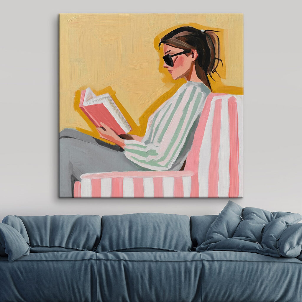 Leitura em riscas rosa — interior 1