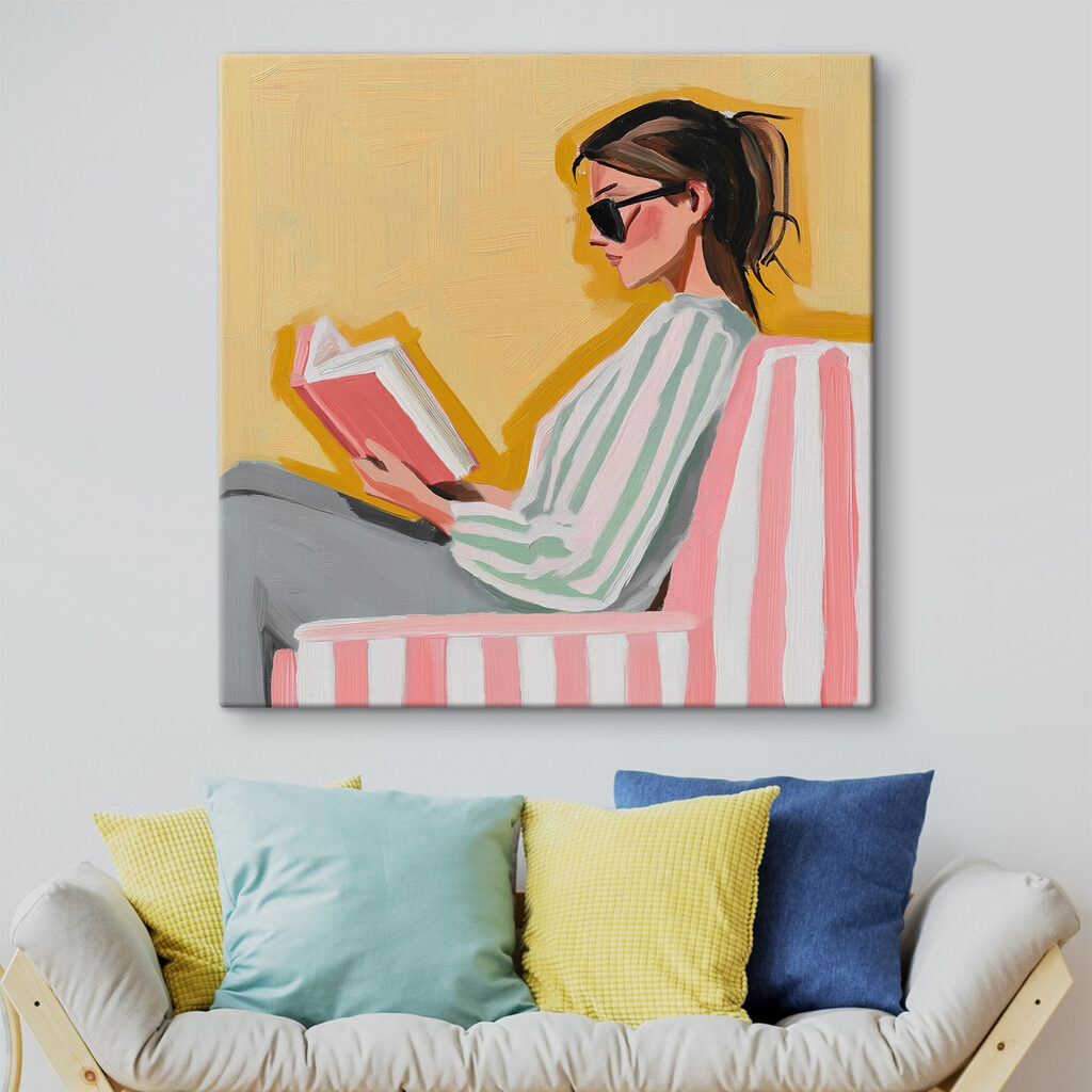 Leitura em riscas rosa — interior 3