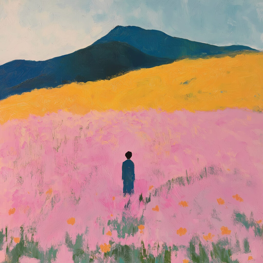 Só num campo rosa — design completo