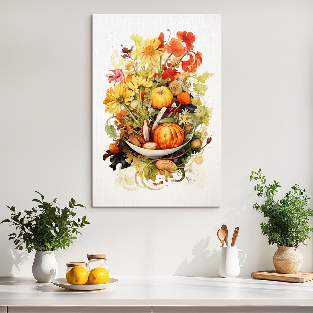 Legumes em aguarela quente — interior 1