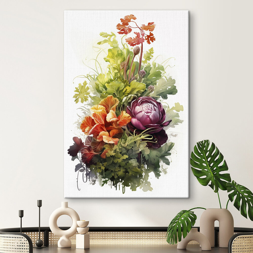Couve-roxa entre flores — interior 1