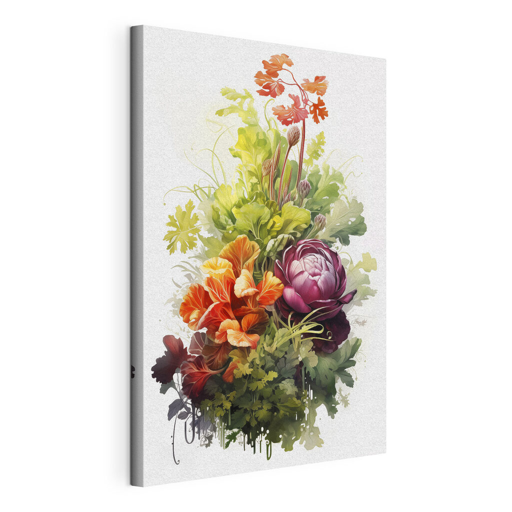 Couve-roxa entre flores — vista do produto