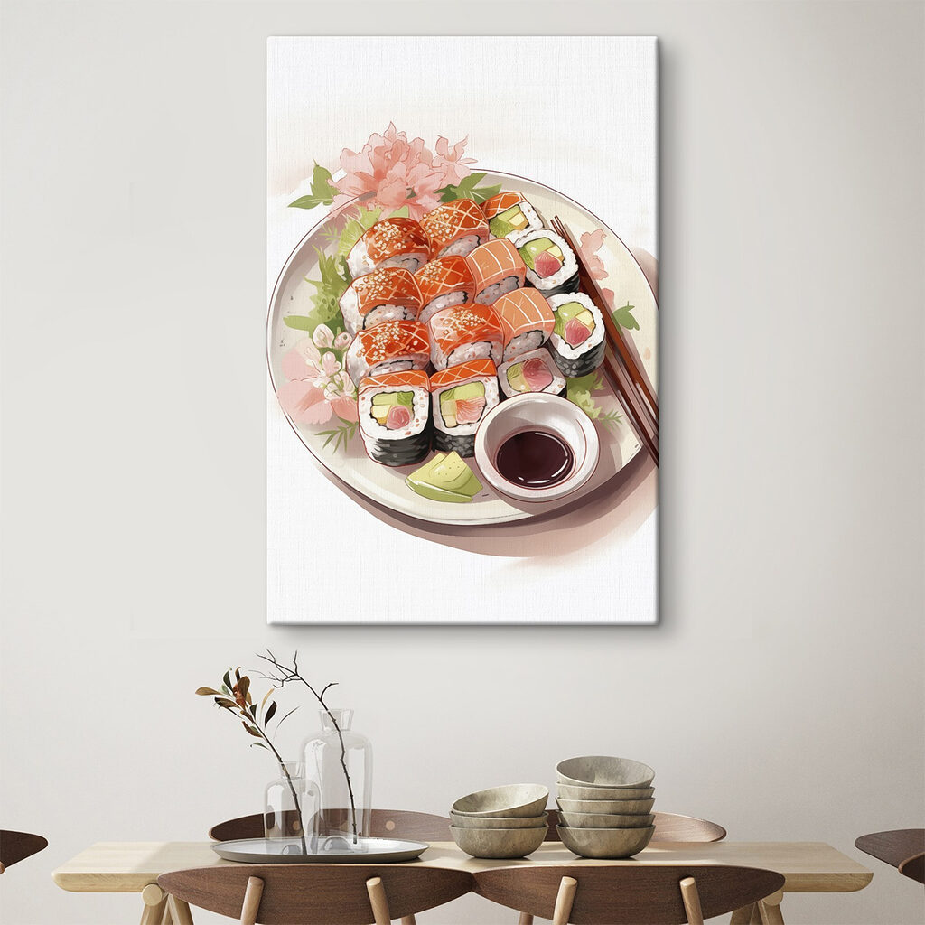 Sushi com flor cor-de-rosa — interior 2