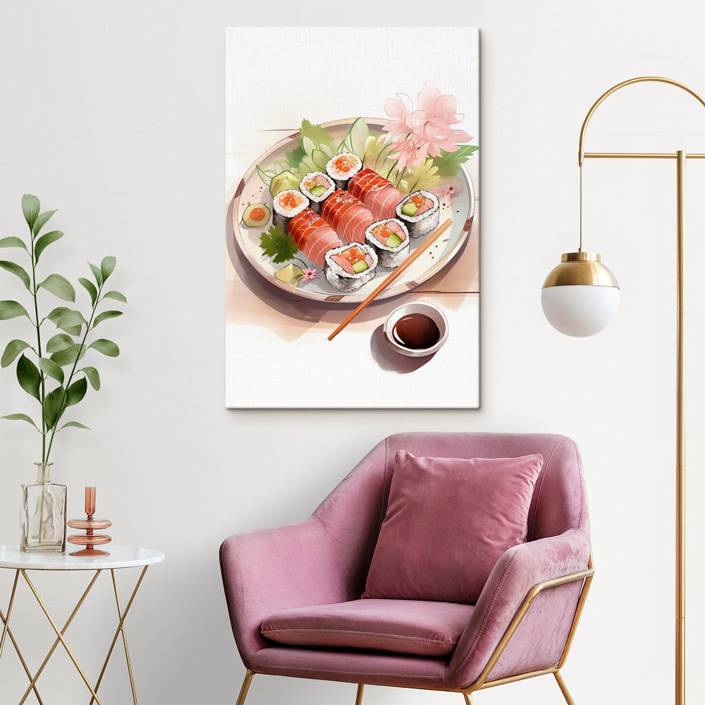 Sushi sob ramo florido — interior 2