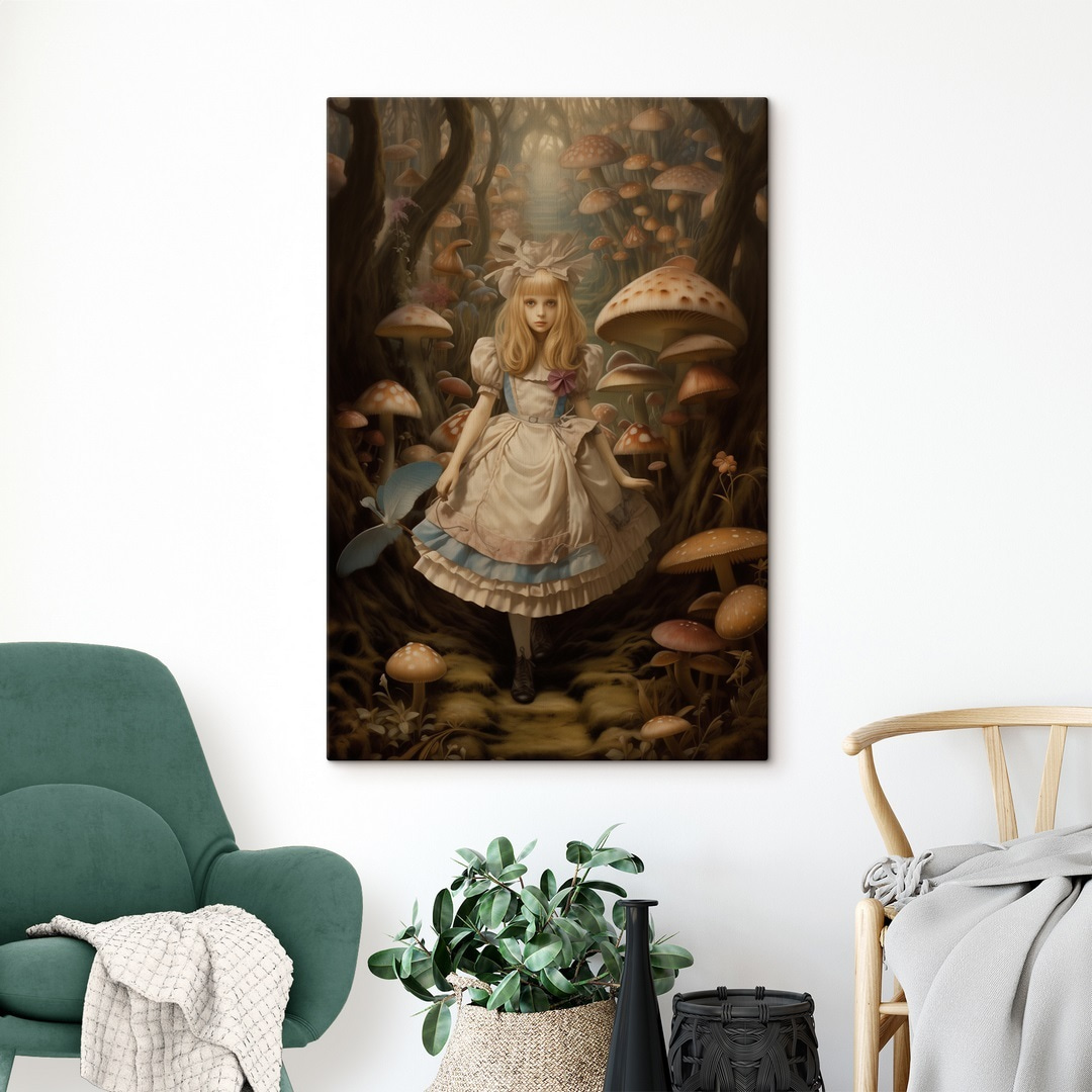 Menina entre cogumelos — interior 2