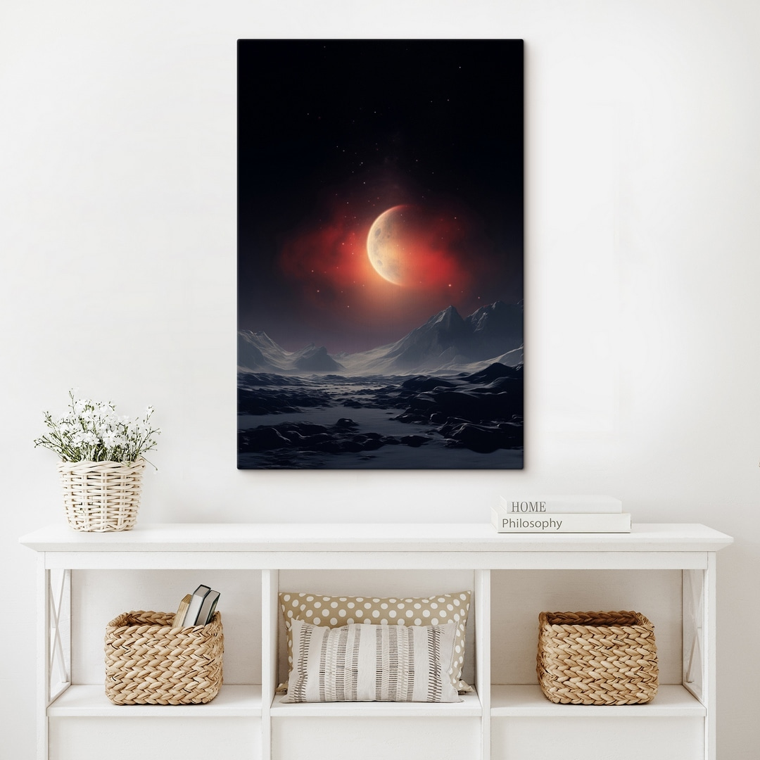 Lua crescente sobre montanhas — interior 1