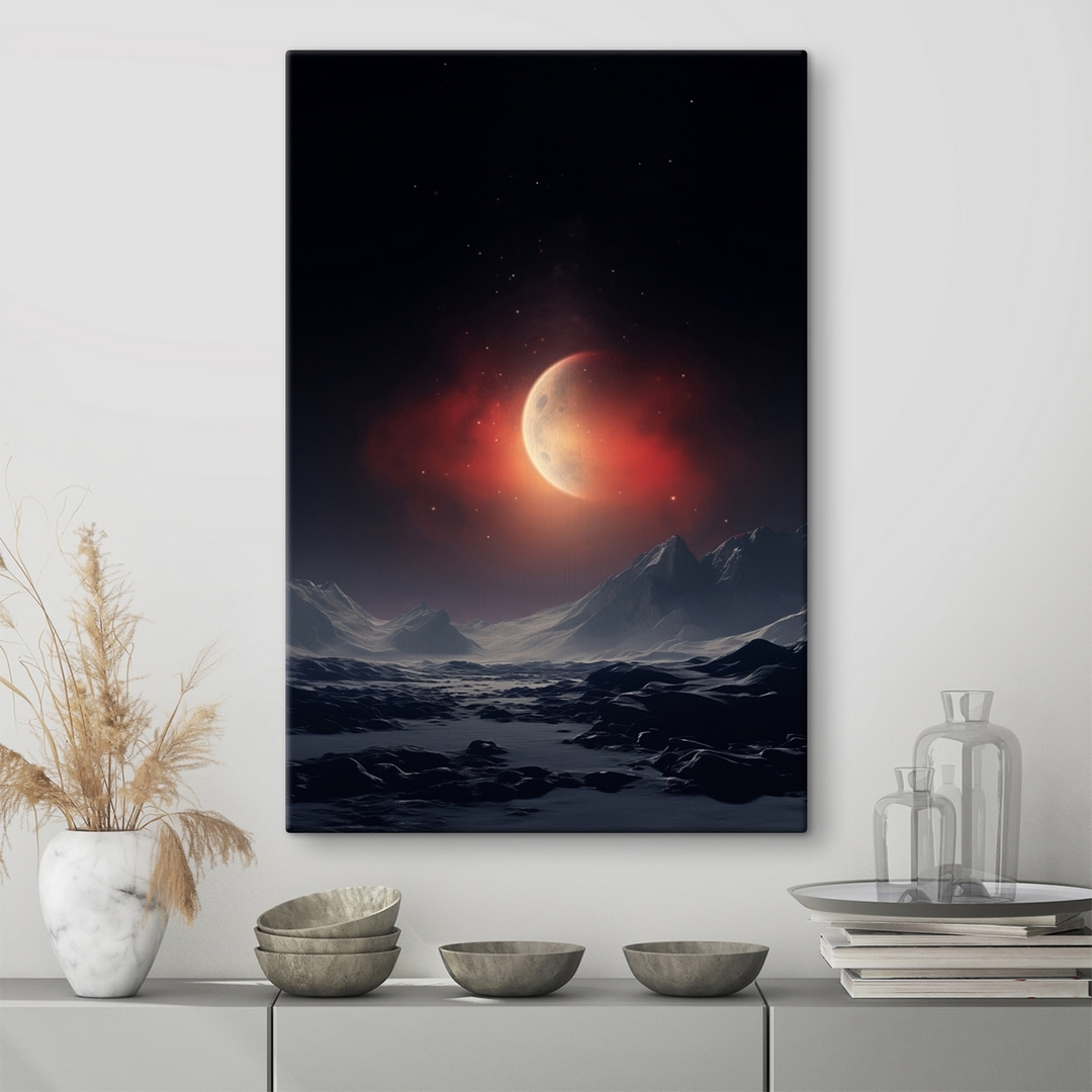Lua crescente sobre montanhas — interior 2