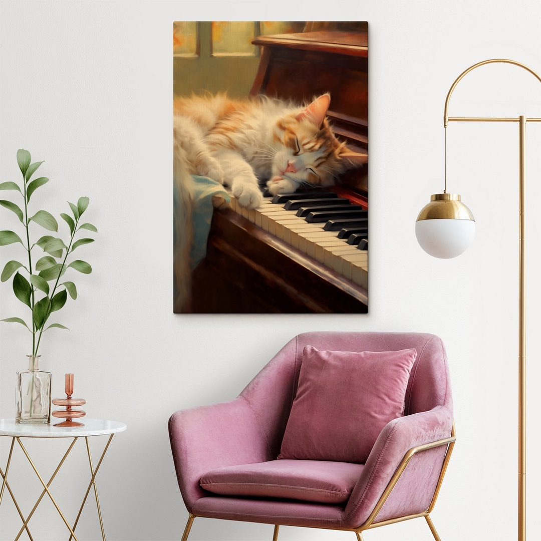 Gatinho adormecido no piano — interior 2