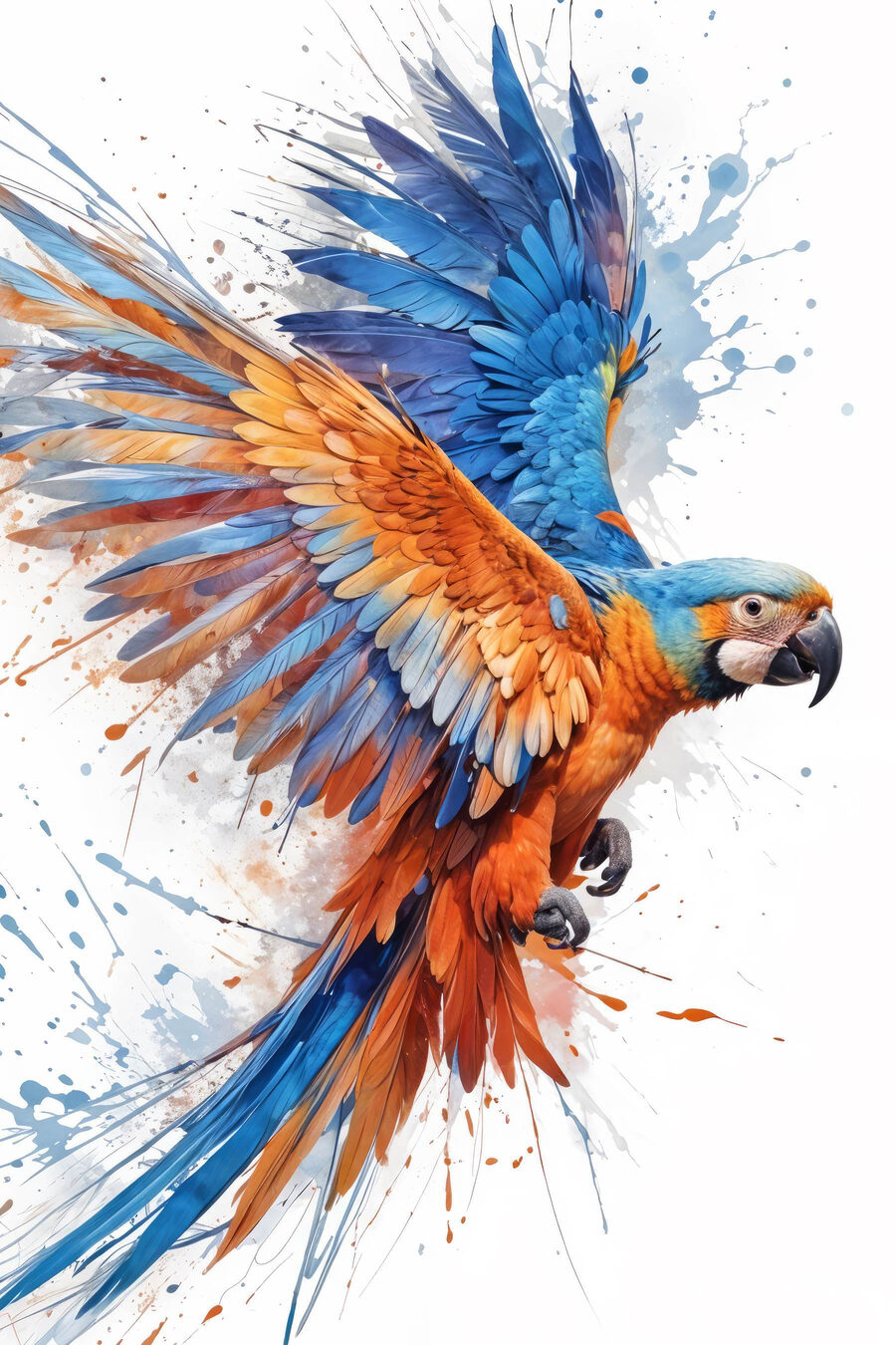 Arara em voo — design completo
