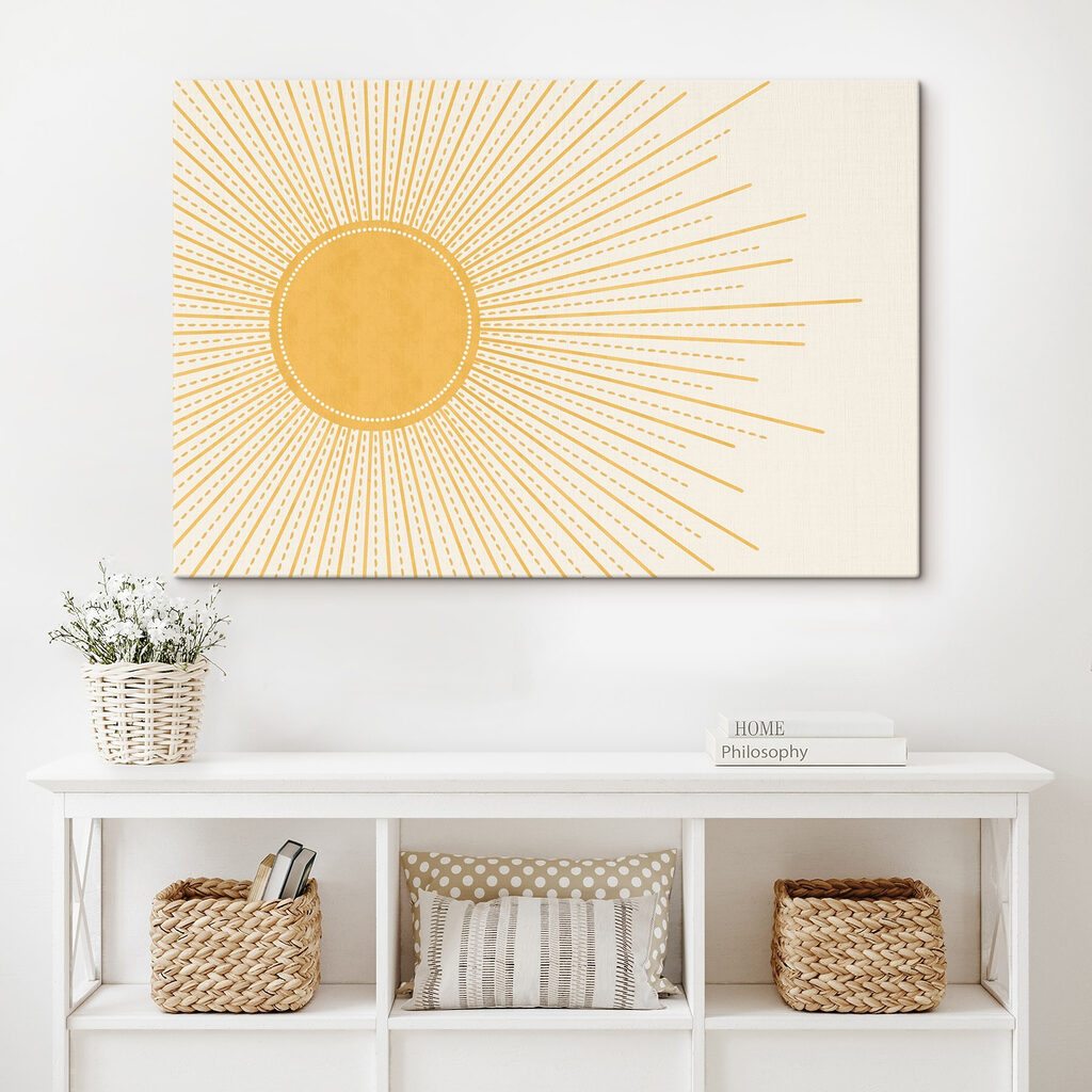 Sol com raios pontilhados — interior 1