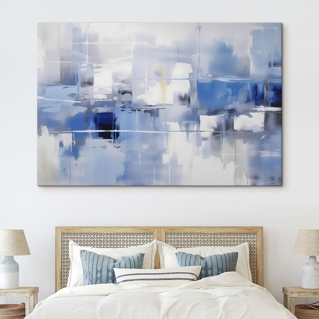 Formas em azul pálido — interior 1