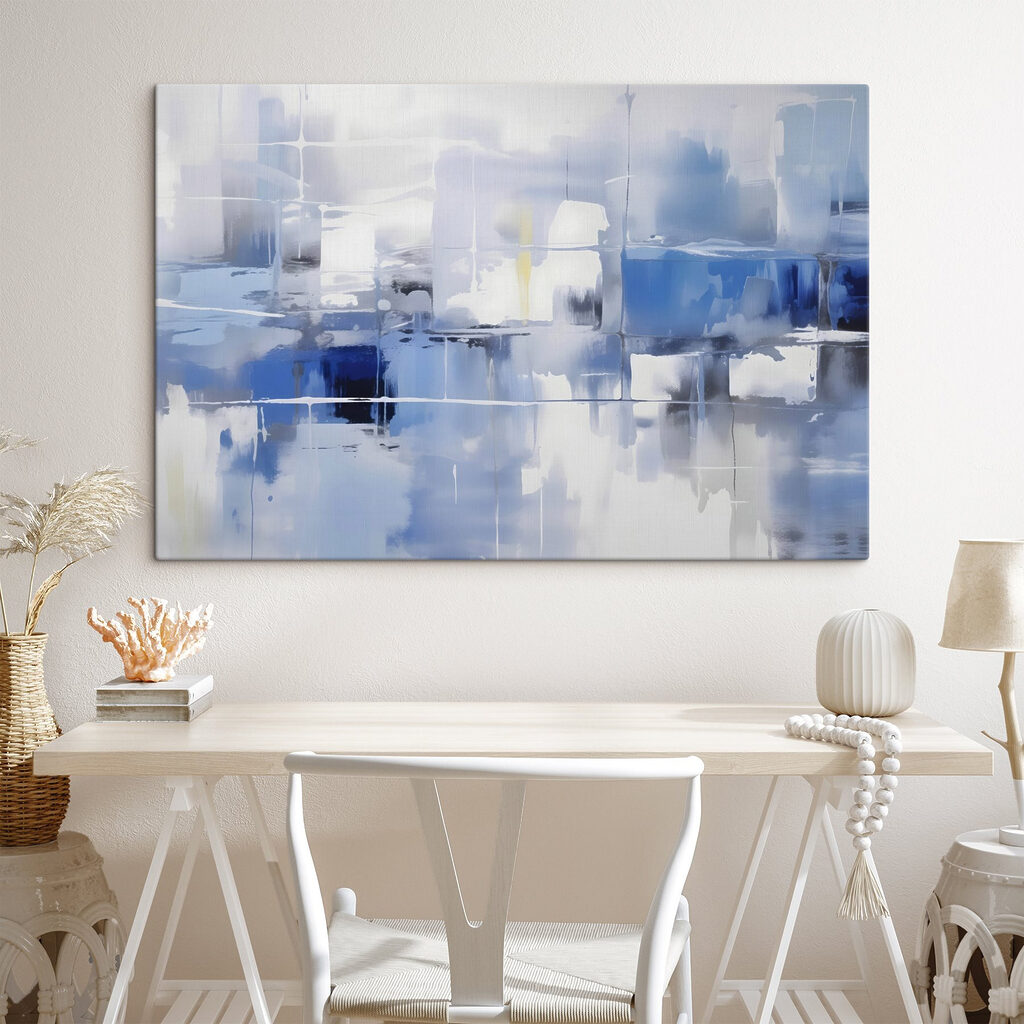 Formas em azul pálido — interior 2