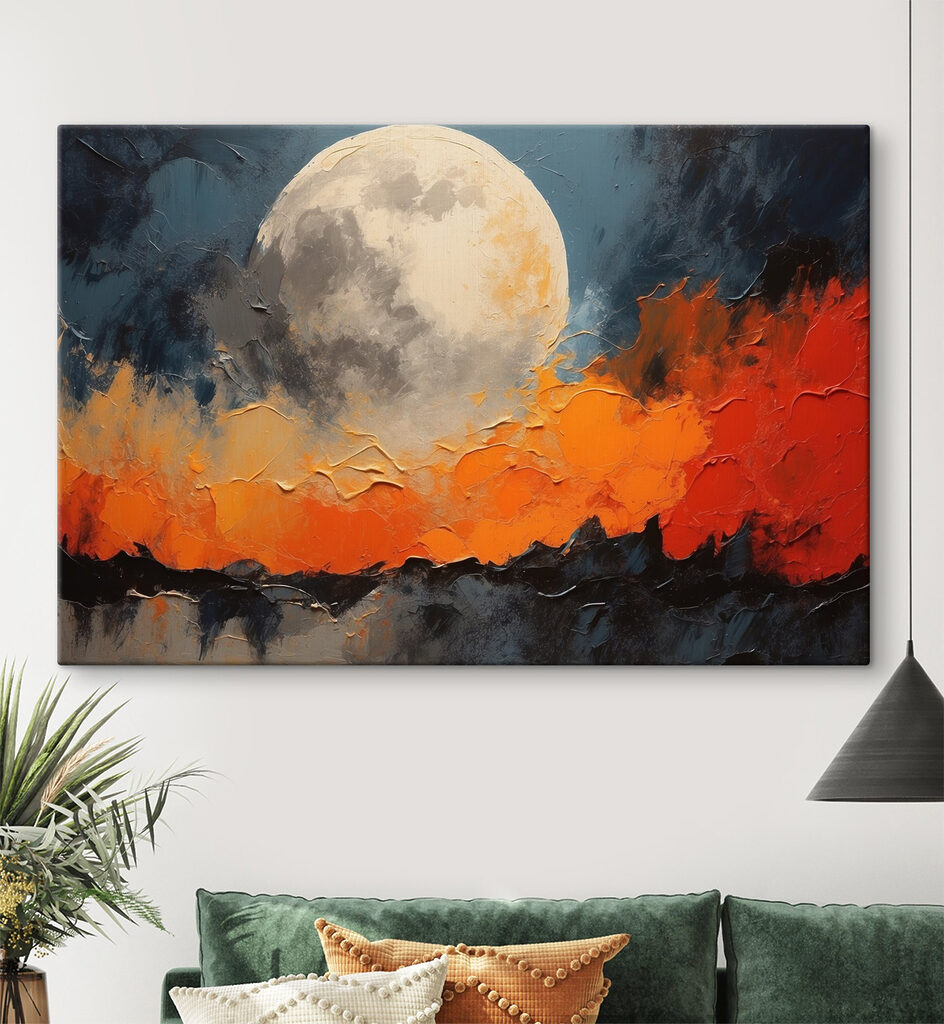 Lua sobre céu laranja — interior 2